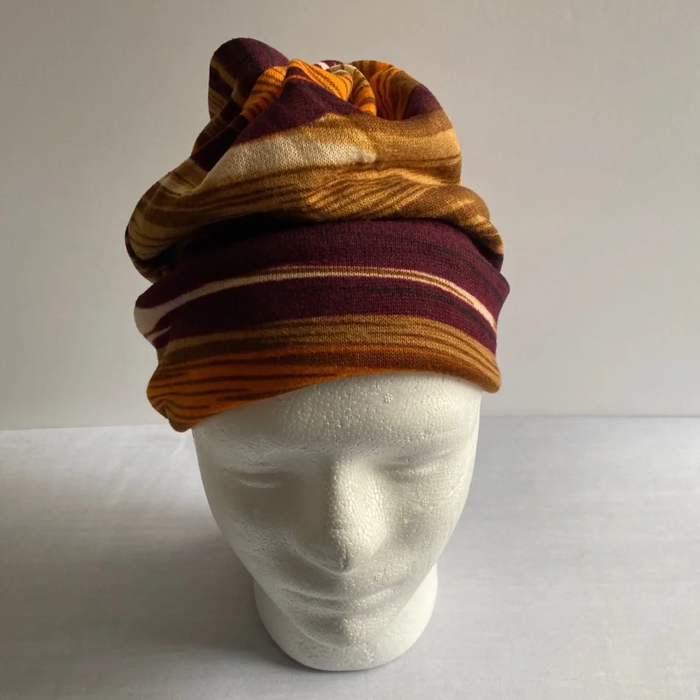1 pc‎ Women's Stripe Brimless Cap - Versatile, Lightweight Beanie Hat
